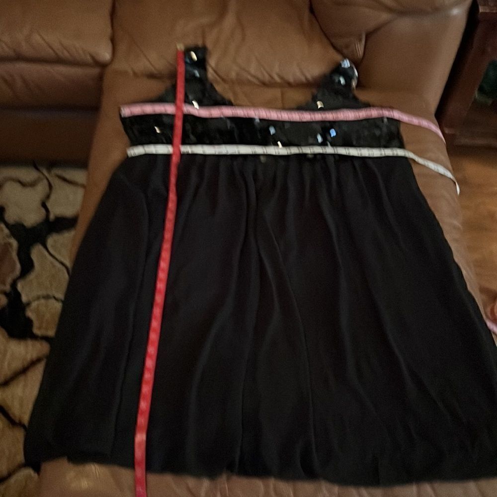 Dress Barn Woman Collection Size 22W Black Scoop Neck Short Sleeve Shimmer Dress - Picture 9 of 10